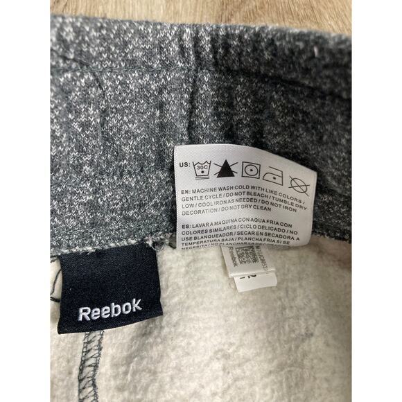 Reebok Men's Jogger Sweatpants XL Gray Black Drawstring Cuffed Ankles - Picture 2 of 12